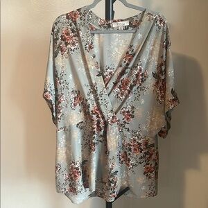 Misia Light Green Wrap Blouse Relaxed Style